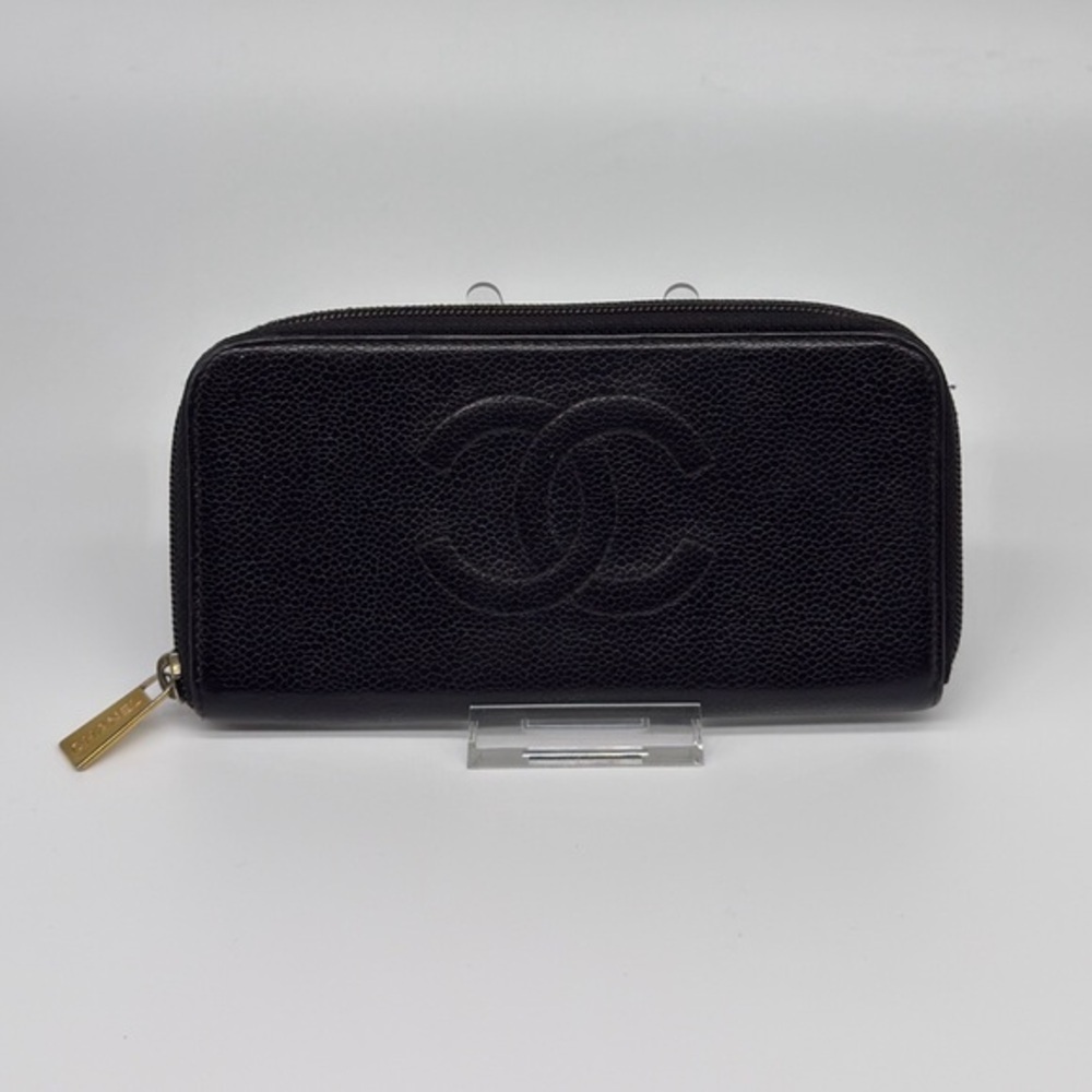 Chanel Caviar Zip Around Wallet